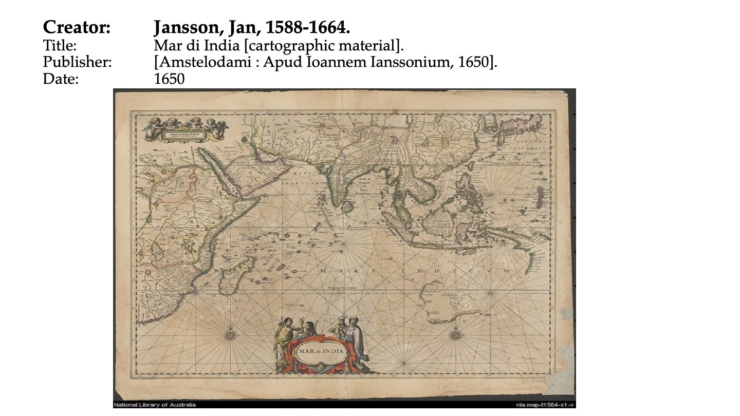 Indian Ocean - Jan Jannson 1650