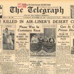 The Telegraph Sydney newspaper reports the fatal crash of De Uiver -1934 front page