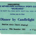 1982-12-18 Ticket to 'Dinner by Candlelight'