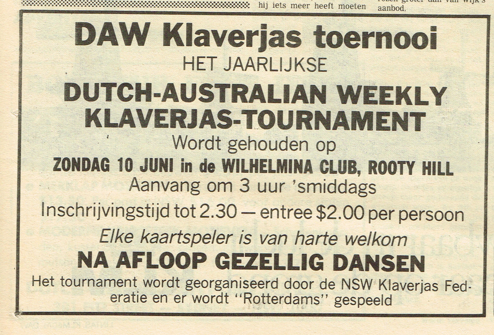 1984-06-01 DAW Jaarlijks klaverjas toernooi